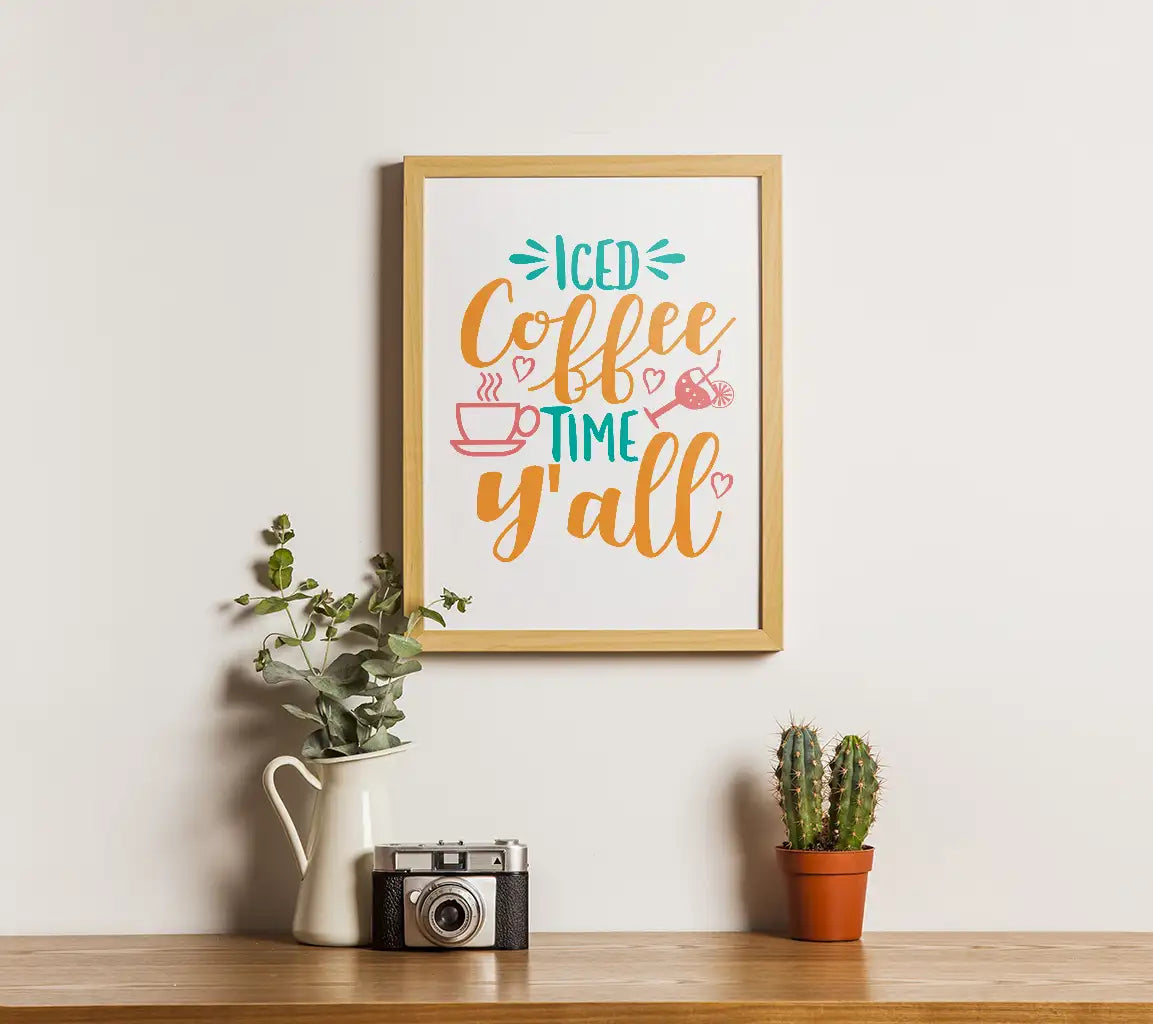 Iced Coffee Time Yall SVG - Adventure Coffee Lover Design SVG