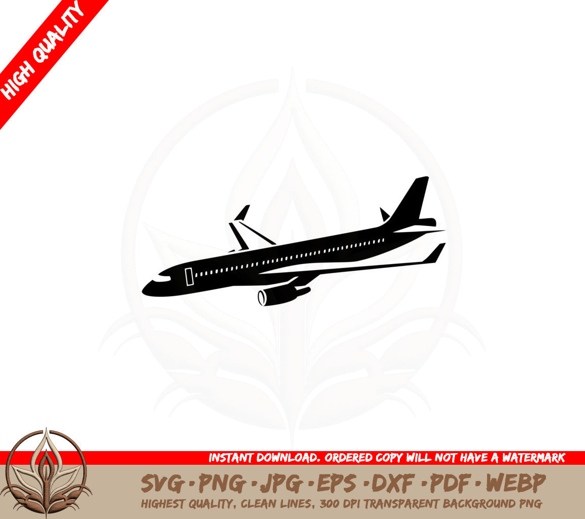 Airplane SVG Cut File  Airplane Silhouette Image  Airplane Clipart  Vector for Cricut  Silhouette  