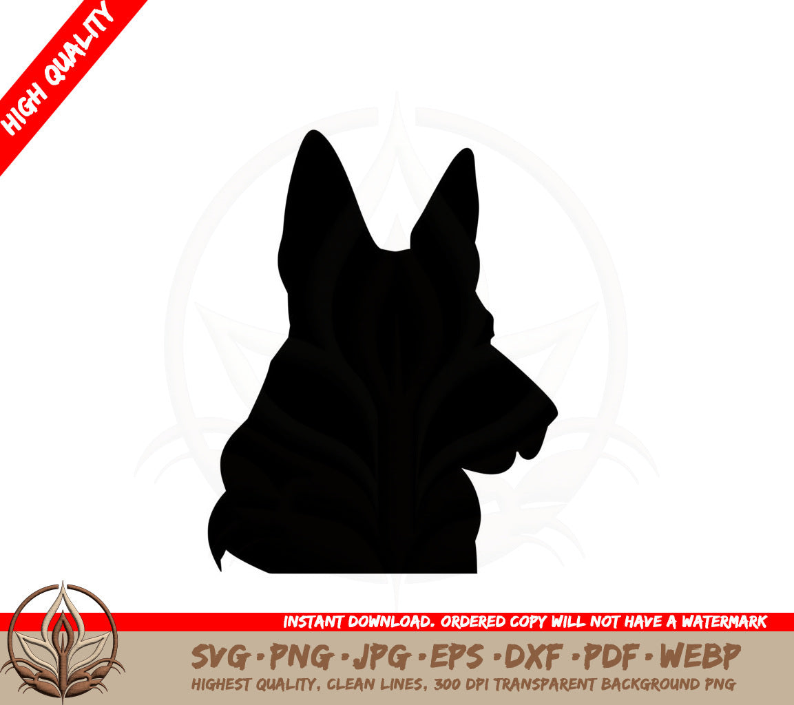 Alert German Shepherd SVG 