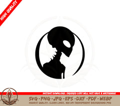 Alien Silhouette SVG PNG JPG AI PDF DXF EPS and WebP - Digital Download 