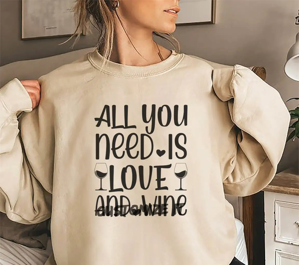 All You Need Is Love & Wine SVG Cut File SVG