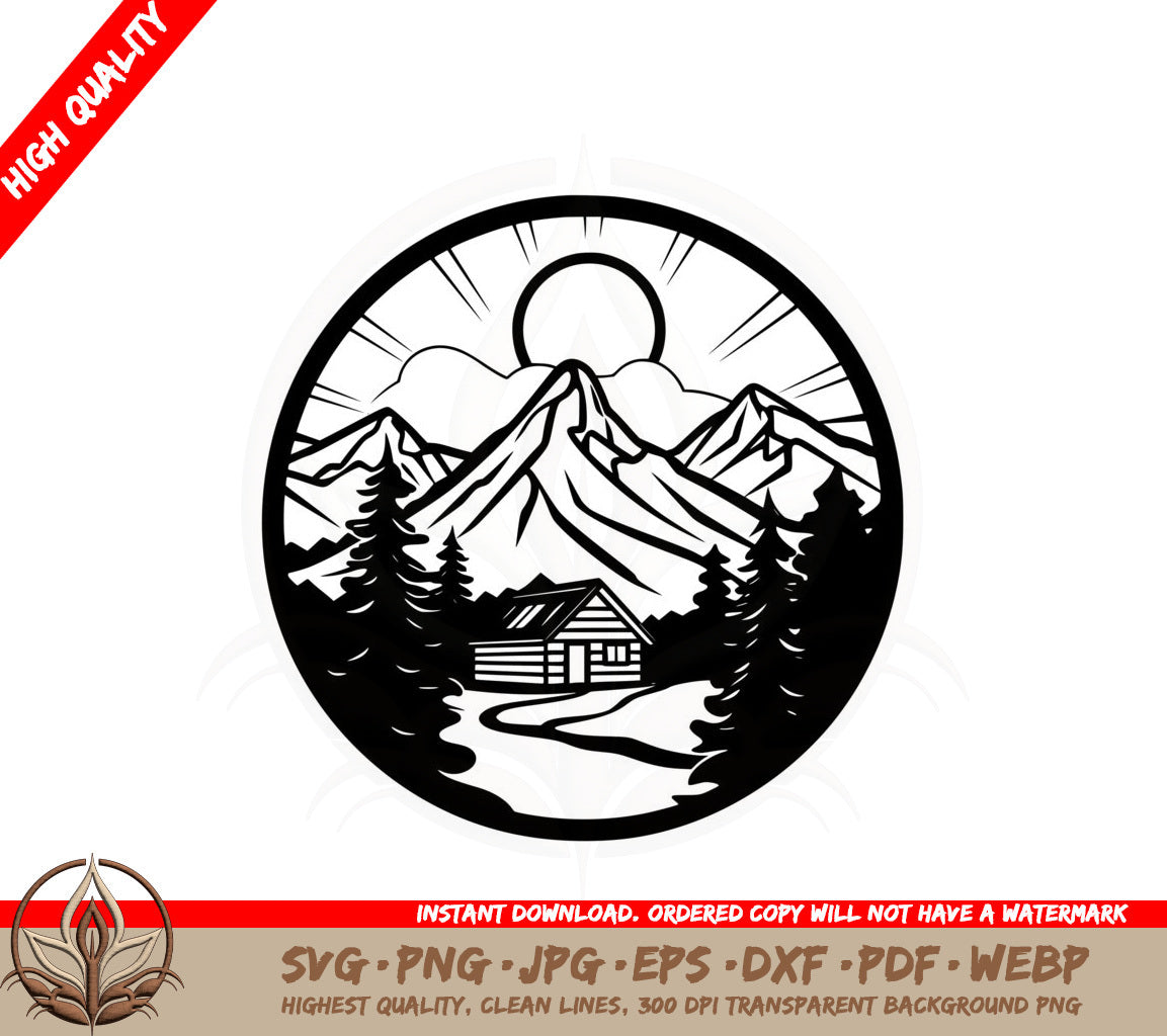 Alpine Homestead SVG PNG JPG AI PDF DXF EPS  WebP - Digital Download 