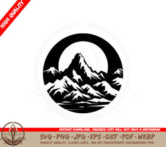 Alpine Sunset SVG Cut File Design 