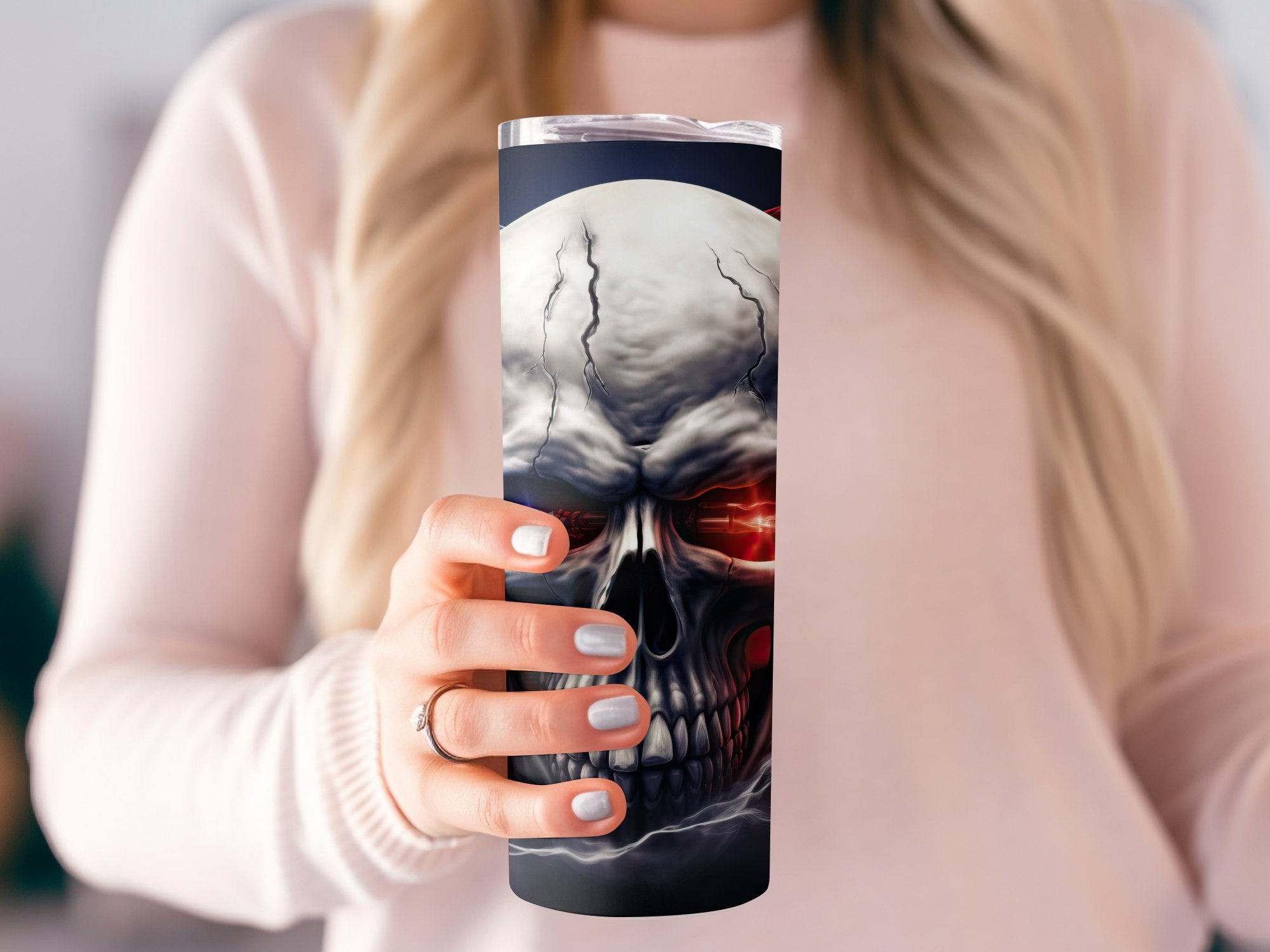 American Flag Patriotic Skull 20oz Tumbler Design | Sublimation Wrap with Lightning Effect | Electric Military Skull Flag Tumbler Graphic - Gabe Atkins Designs