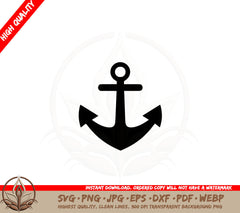 Anchor Silhouette SVG PNG JPG AI PDF DXF EPS and WebP - Digital Download 