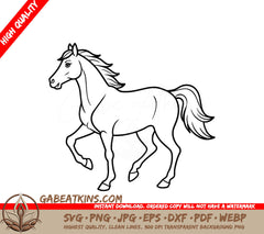  A Horse On Its Hind Legs SVG - Andalusian Horse runs icon vector illustration SVG