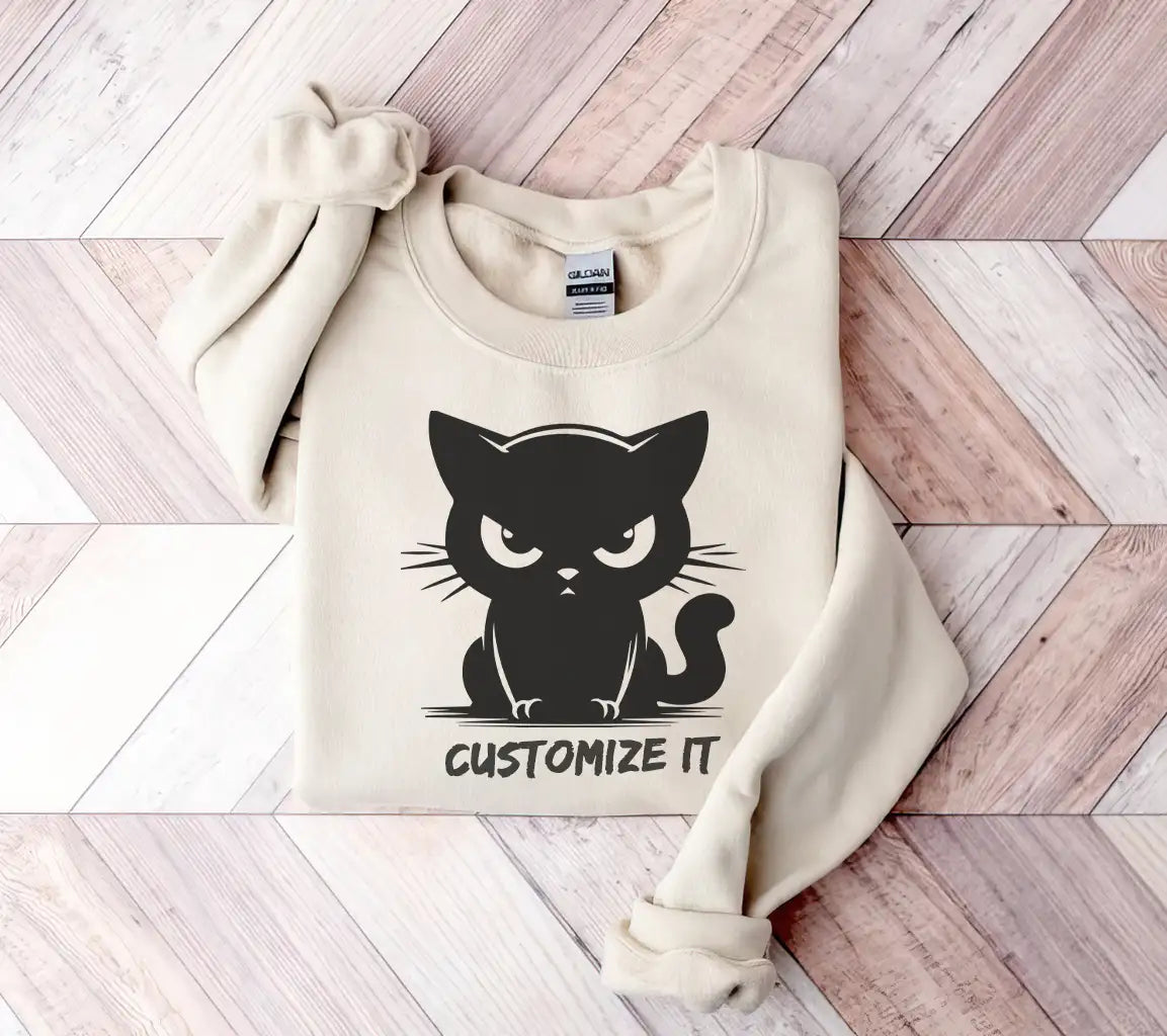 Angry Black Cat Silhouette SVG - Digital Clipart SVG