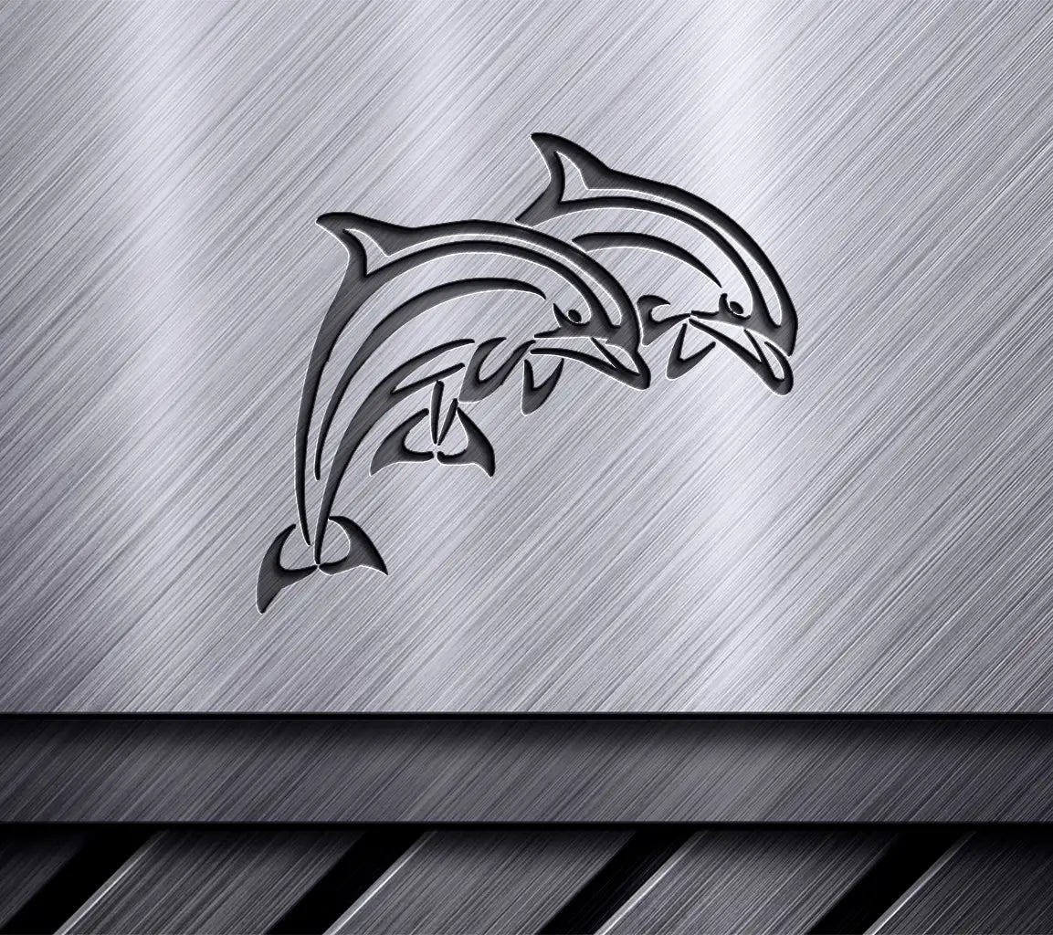  Dolphin Silhouette SVG - Jumping Duo SVG