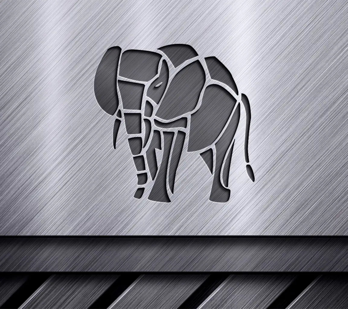 Brown Wooden Elephant Silhouette SVG SVG