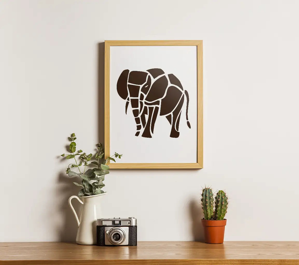 Brown Wooden Elephant Silhouette SVG SVG