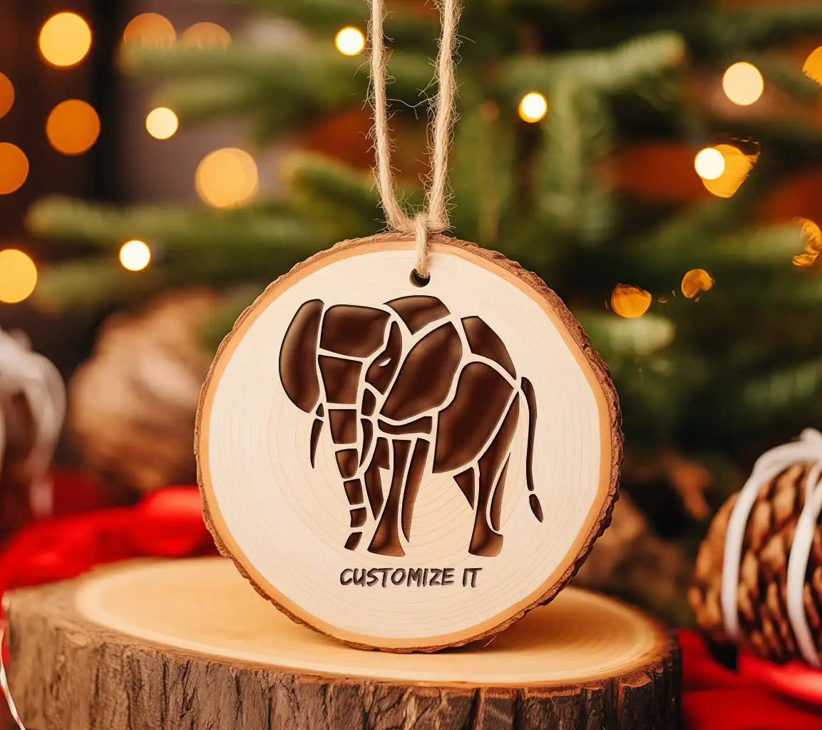 Brown Wooden Elephant Silhouette SVG SVG