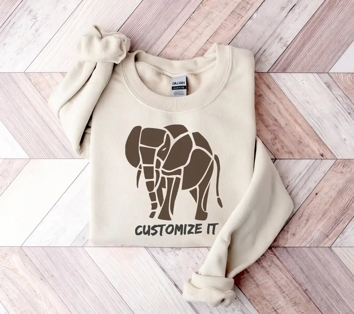 Brown Wooden Elephant Silhouette SVG SVG