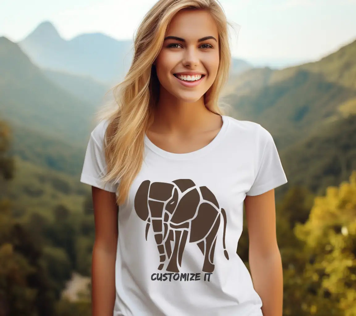 Brown Wooden Elephant Silhouette SVG SVG