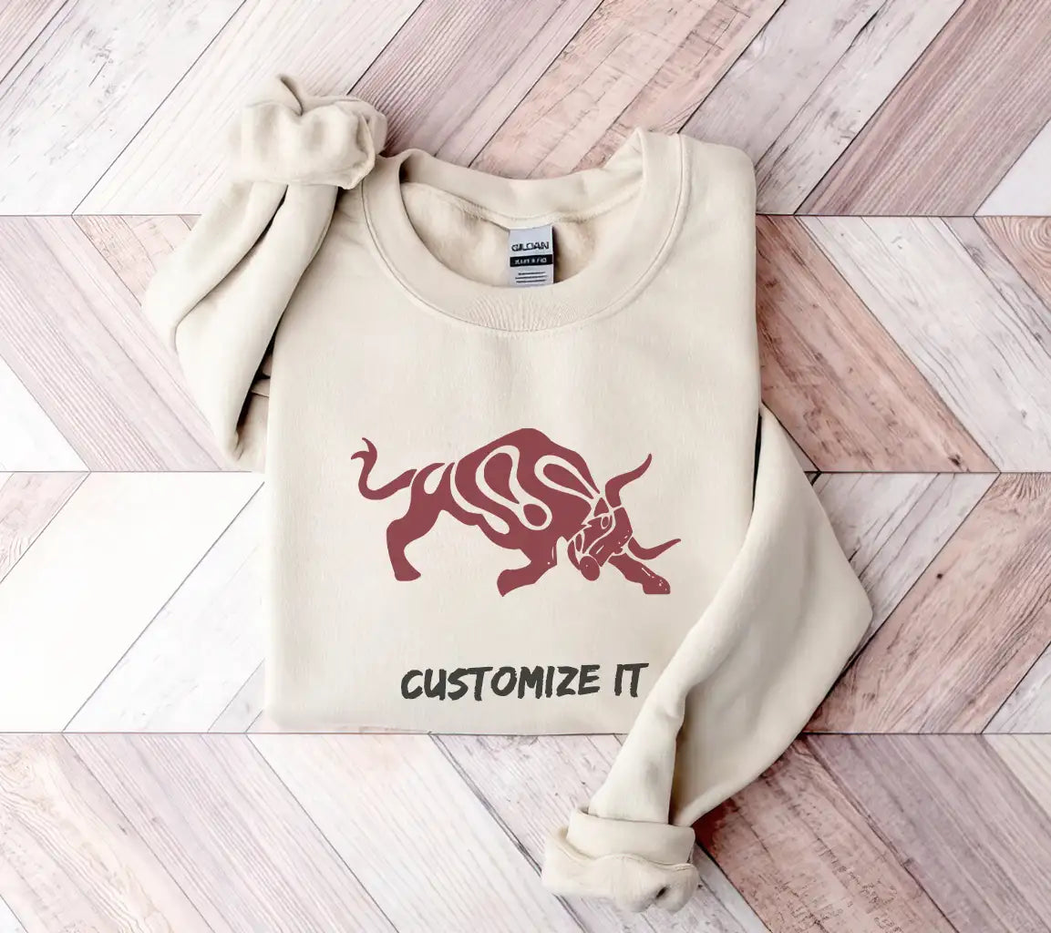 Bull Silhouette SVG with Letter S - Animal Illustration SVG