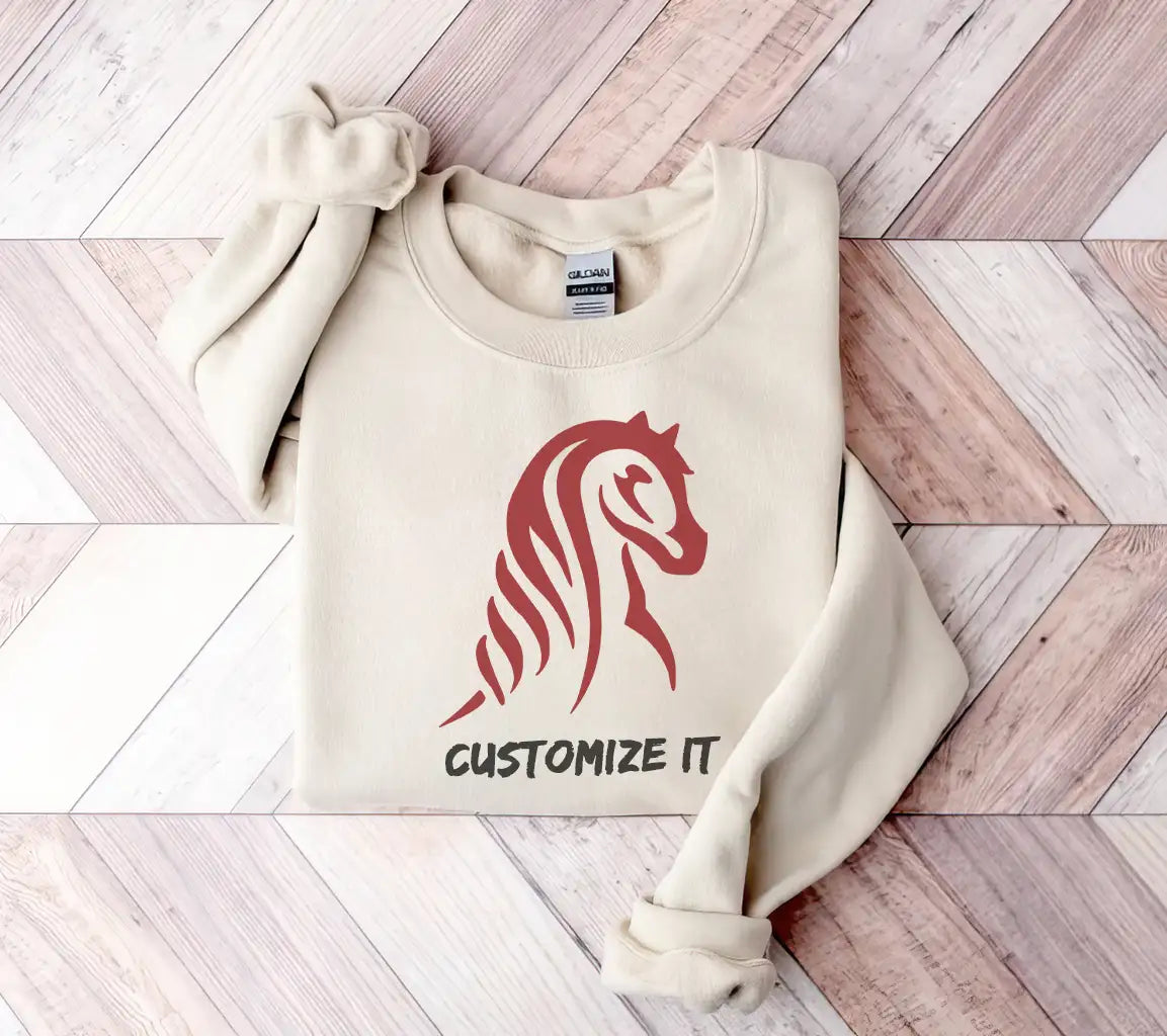 Red & White Horse Silhouette SVG - Unicorn Design SVG