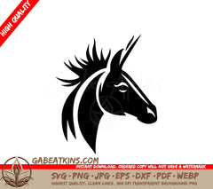  A Unicorn With Its Eyes Closed SVG - Animal Minimalist and Flat Logo Vector illustration SVG