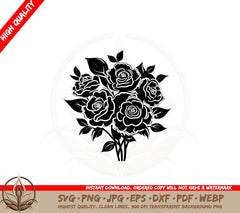 Arrangement of Camellias SVG PNG JPG AI PDF DXF EPS and WebP Digital Download 
