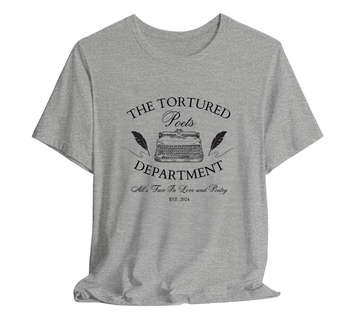 TTPD Typewriter Tee -  All Is Fair In Love And Poetry TTPD Typewriter Ash