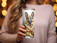Attentive German Shepherd Watercolor Tumbler Wrap Sublimation | 20oz T | Attentive German Shepherd Watercolor Tumbler Wrap Sublimation