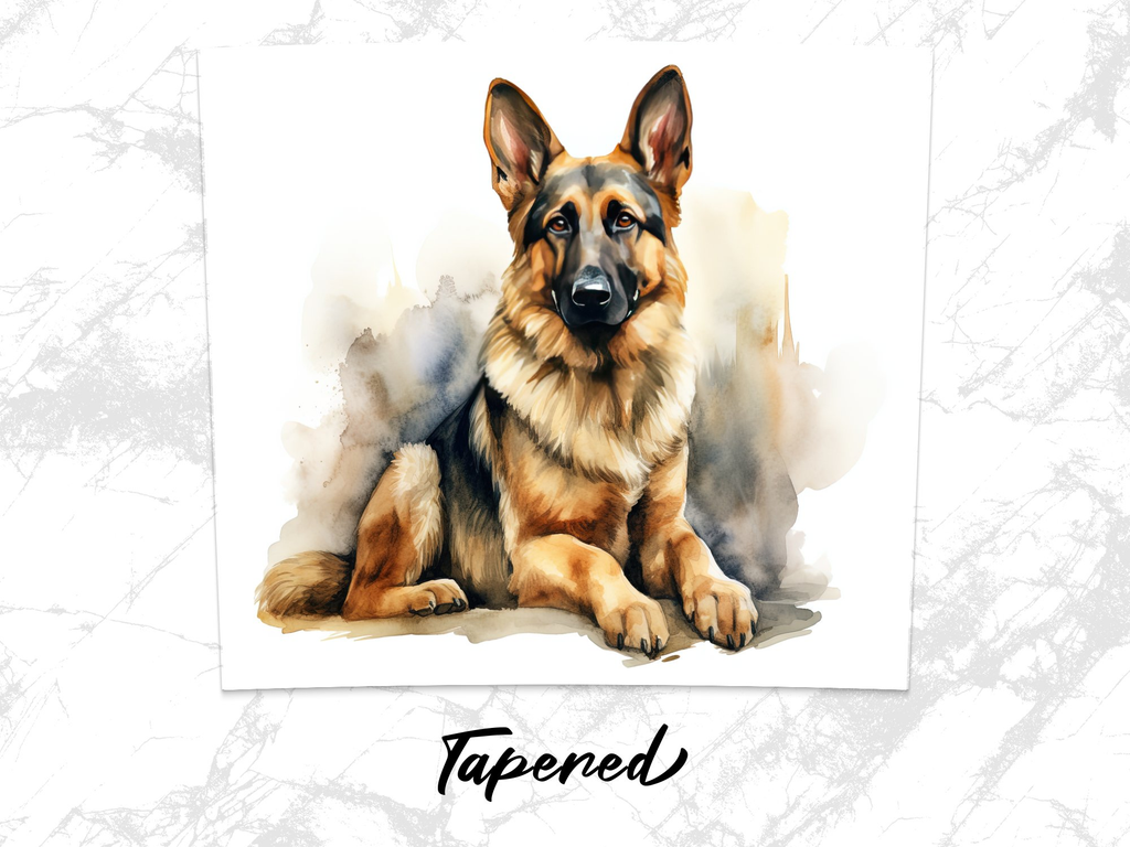 Attentive German Shepherd Watercolor Tumbler Wrap Sublimation | 20oz T | Attentive German Shepherd Watercolor Tumbler Wrap Sublimation