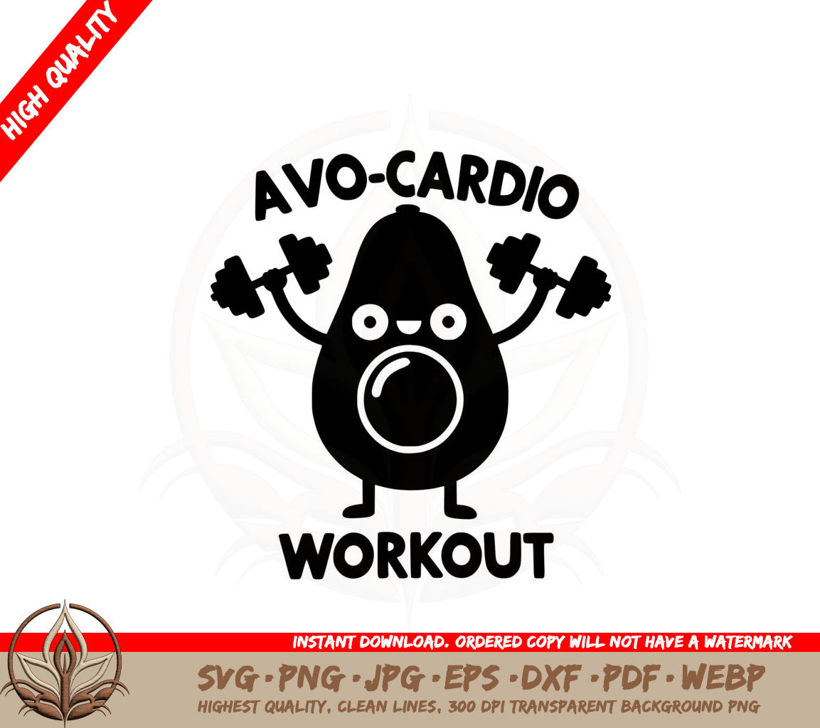 Avocado Gym Session SVG Cut File 