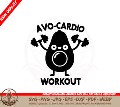 Avocado Gym Session SVG Cut File 