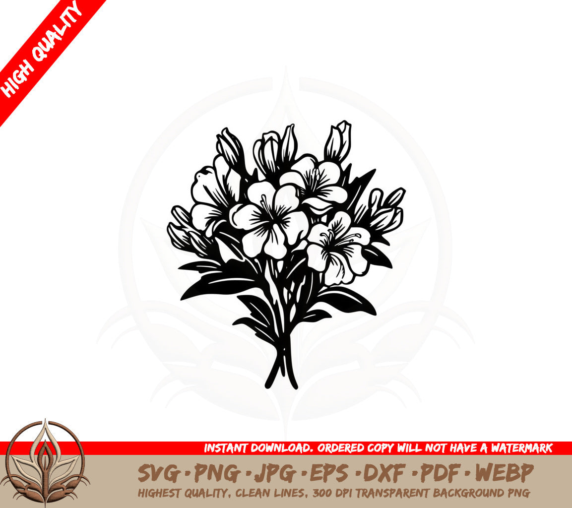 Azalea Bouquet SVG Cut File Download 