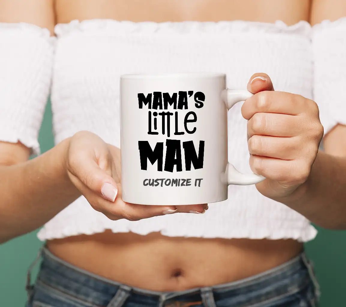 Mama's Little Man SVG - Black Letters on White Background SVG