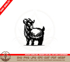 Baby Goat Treeline SVG PNG JPG AI PDF DXF EPS and WebP Digital File Formats 