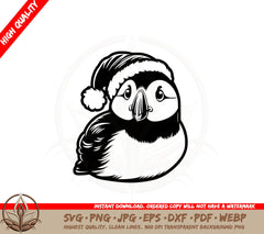 Baby Santa Puffin SVG PNG JPG AI PDF DXF EPS and WebP Digital Download 
