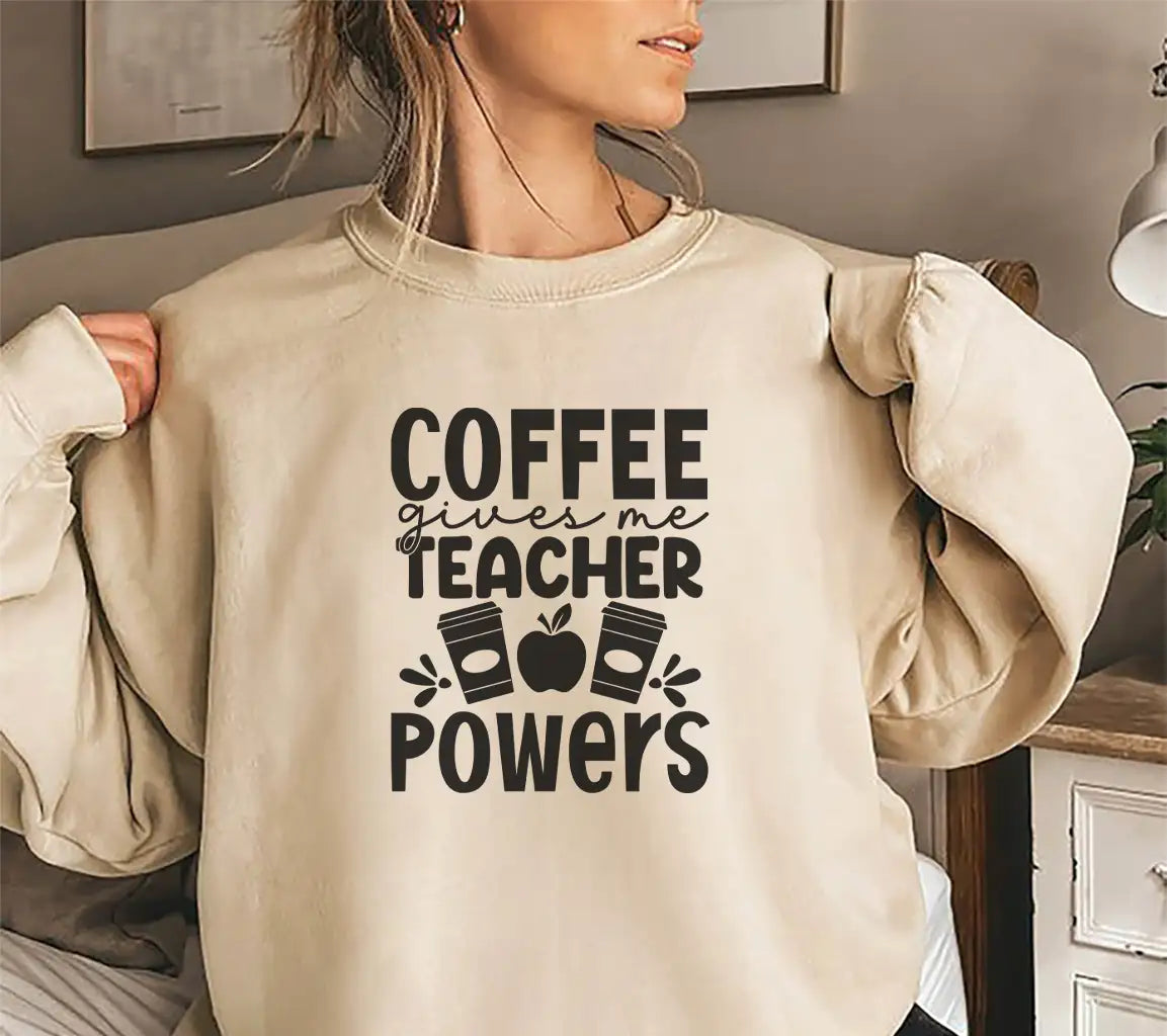Coffee Gives Me Teacher Powers SVG - Back to School Design SVG