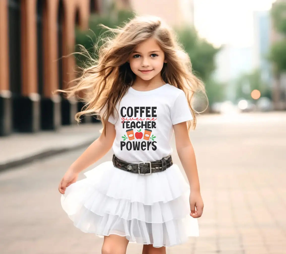 Coffee Gives Me Teacher Powers SVG - Back to School Design SVG