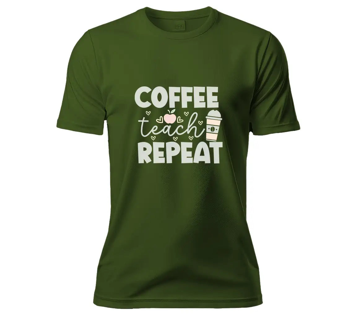 Coffee Teach Repeat SVG - Back to School Apple & Coffee Cup Design SVG