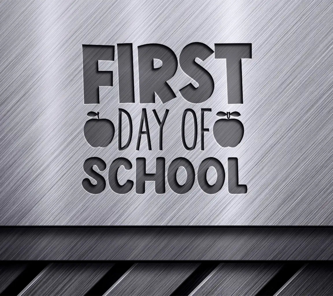First Day of School SVG with Apples - Back to School Design SVG