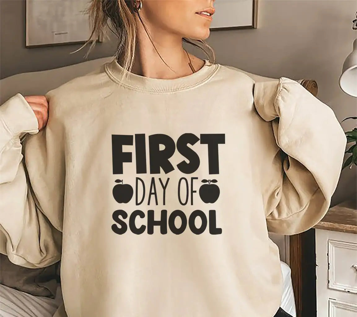 First Day of School SVG with Apples - Back to School Design SVG