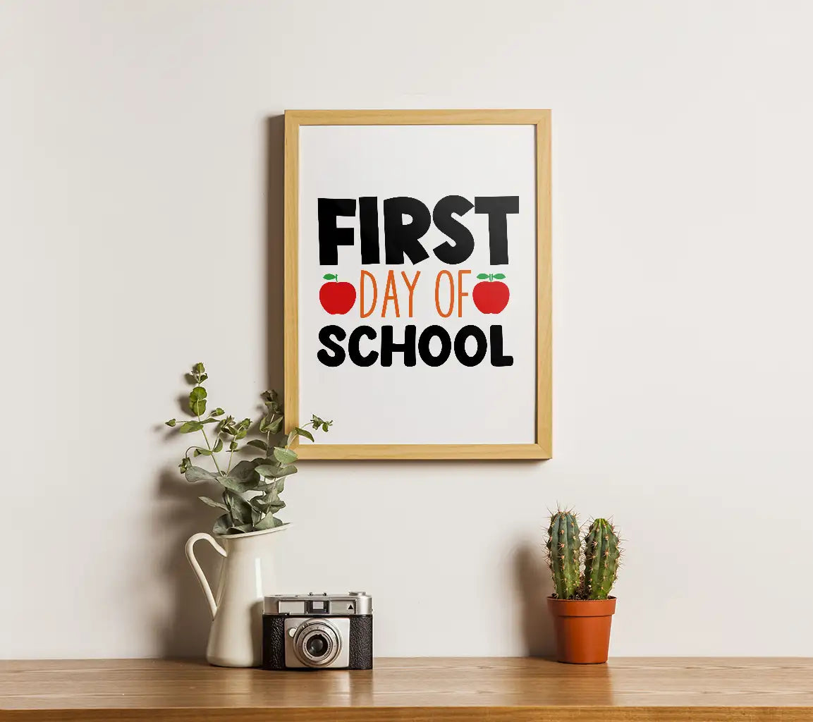 First Day of School SVG with Apples - Back to School Design SVG