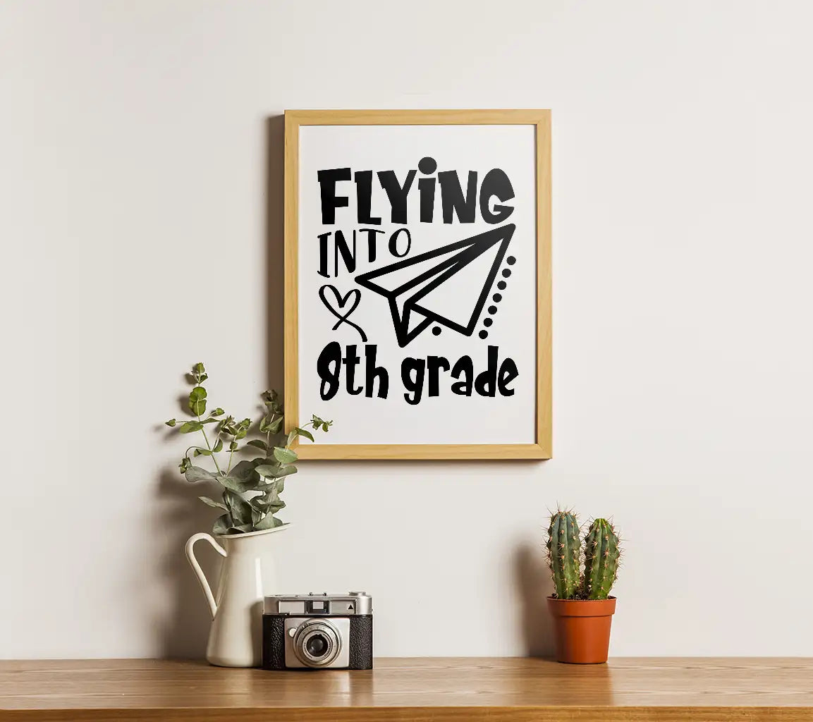 Flying Into 8th Grade Paper Airplane SVG - Back to School Design SVG