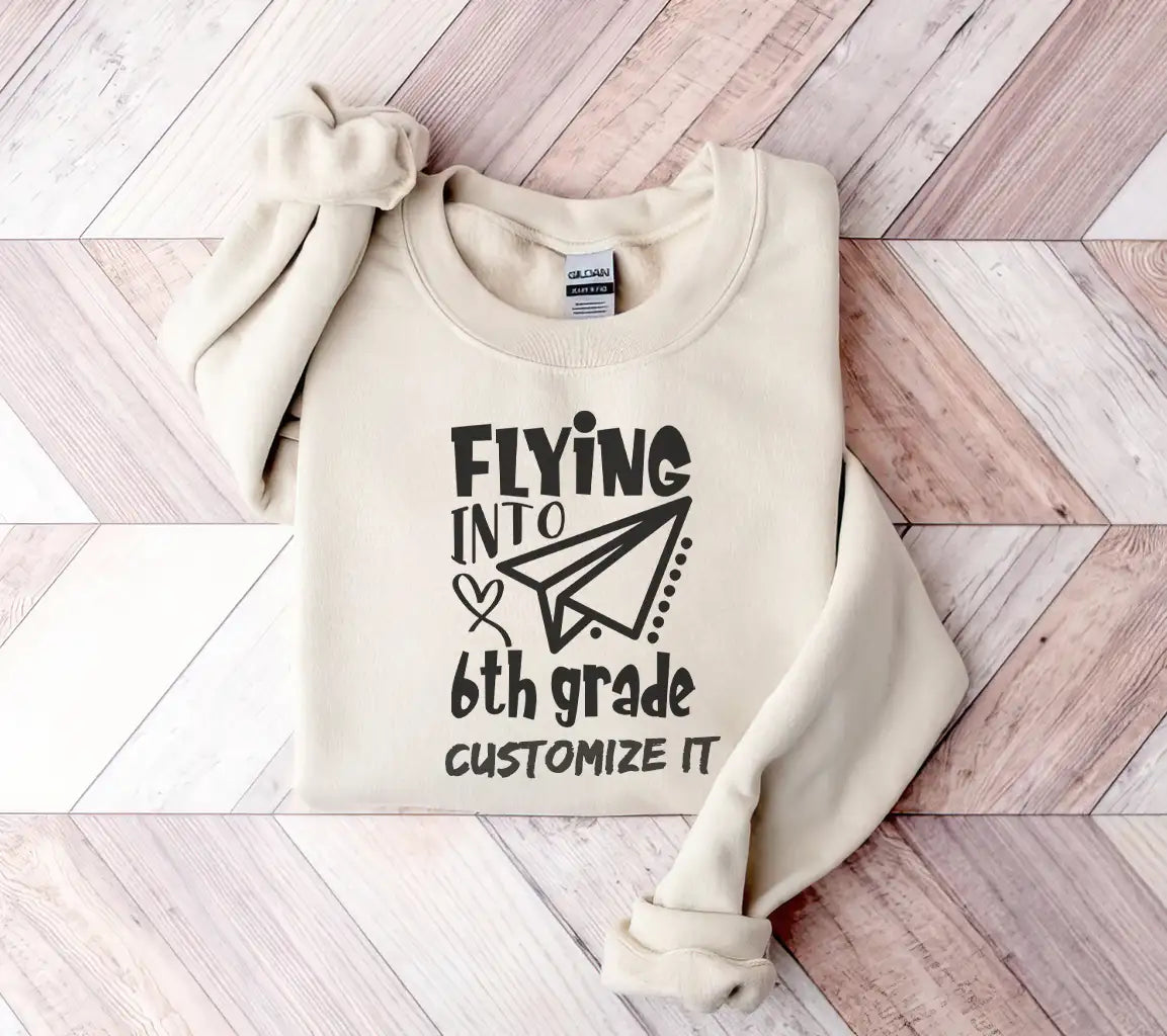 Flying Into 6th Grade Paper Airplane SVG - Back to School SVG
