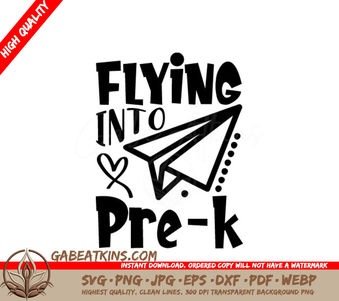 Flying Into Pre-K  Paper Airplane SVG SVG
