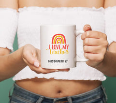 Rainbow I Love My Teacher SVG Cut File - Back to School SVG