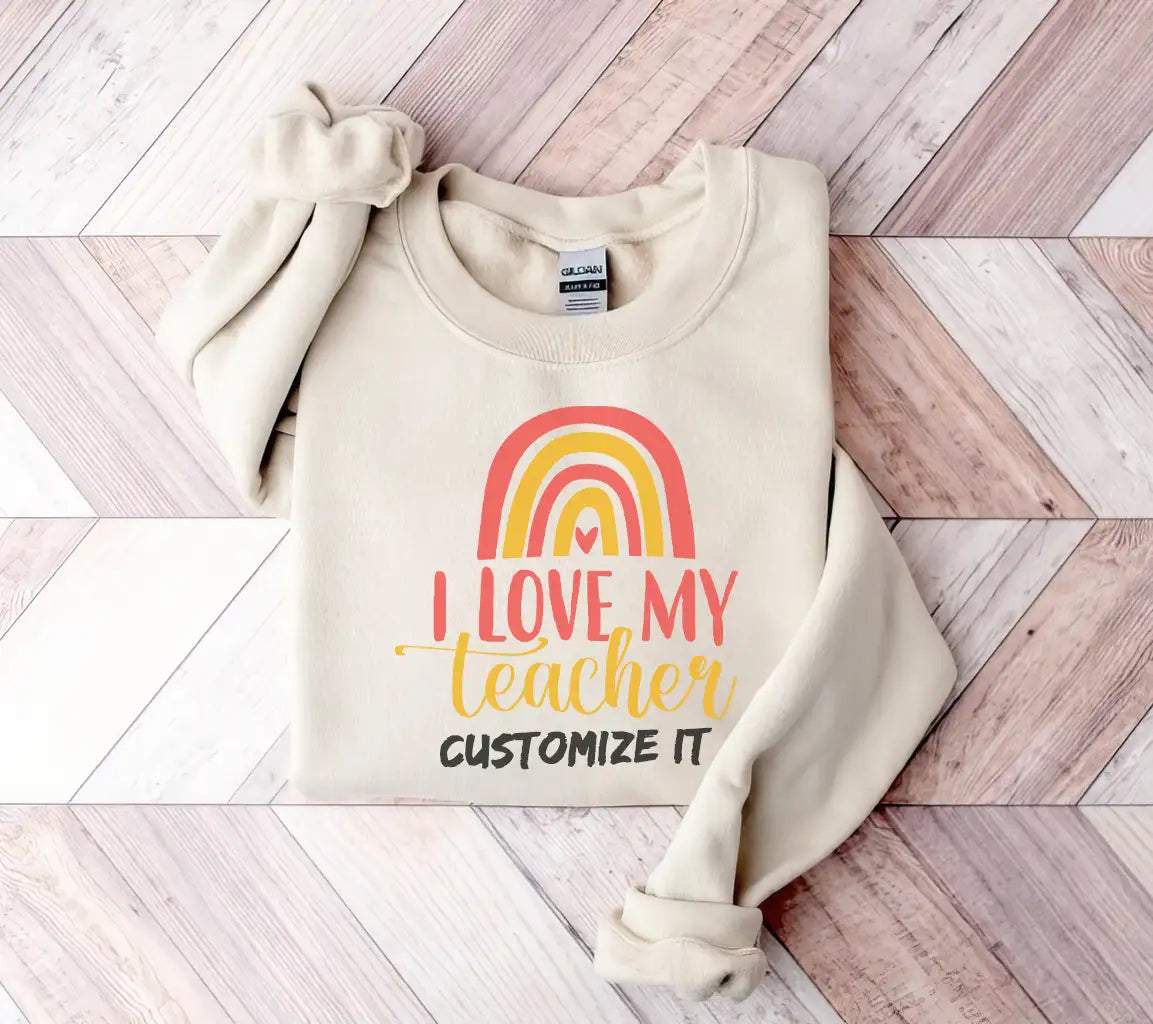 Rainbow I Love My Teacher SVG Cut File - Back to School SVG