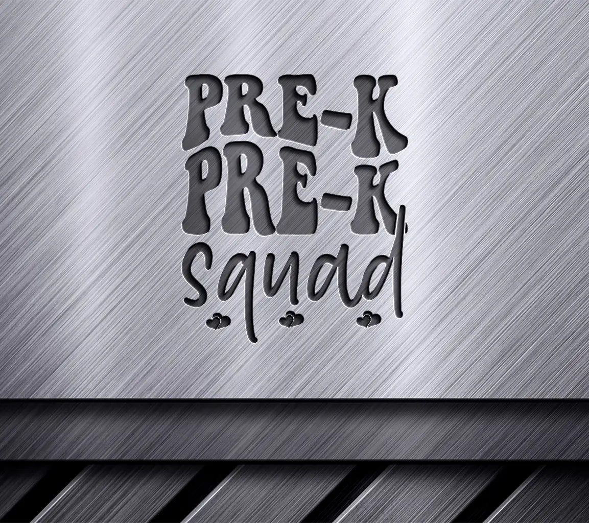 Pre-K Squad SVG - Back to School Design (Black on White) SVG