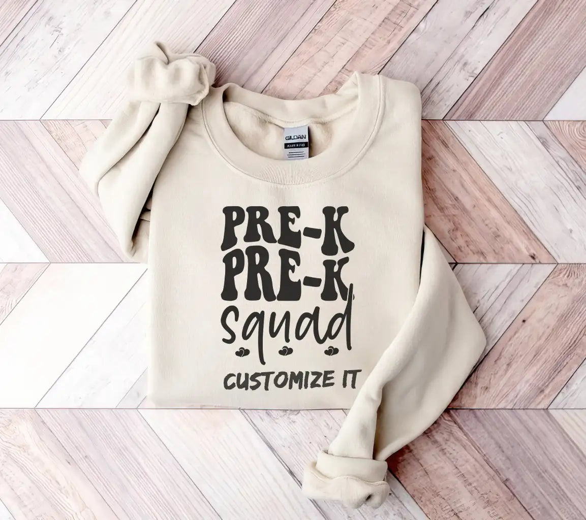 Pre-K Squad SVG - Back to School Design (Black on White) SVG