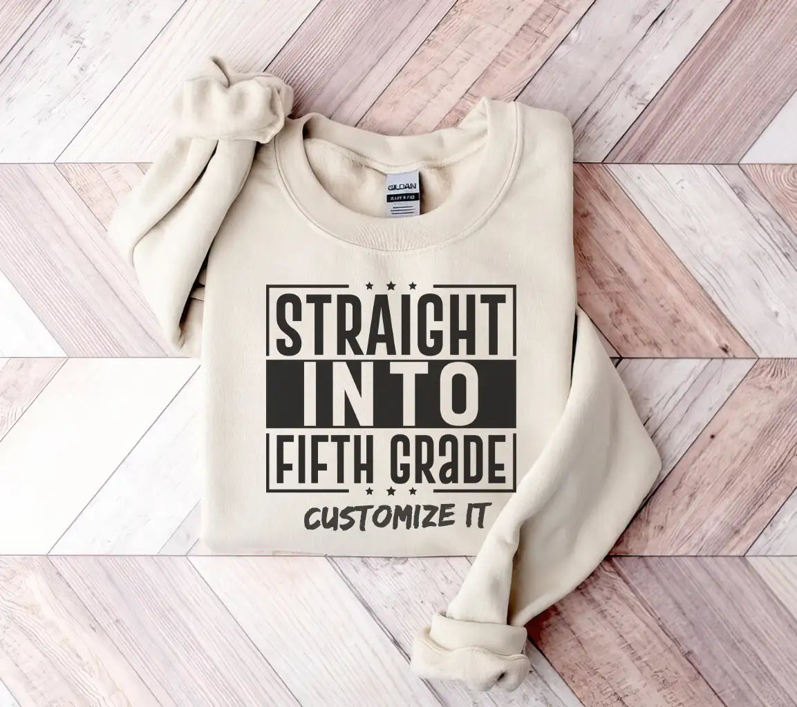 Straight Into Fifth Grade -  SVG Cut File SVG