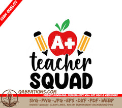 Teacher Squad Apple & Pencils SVG - Back to School Design SVG