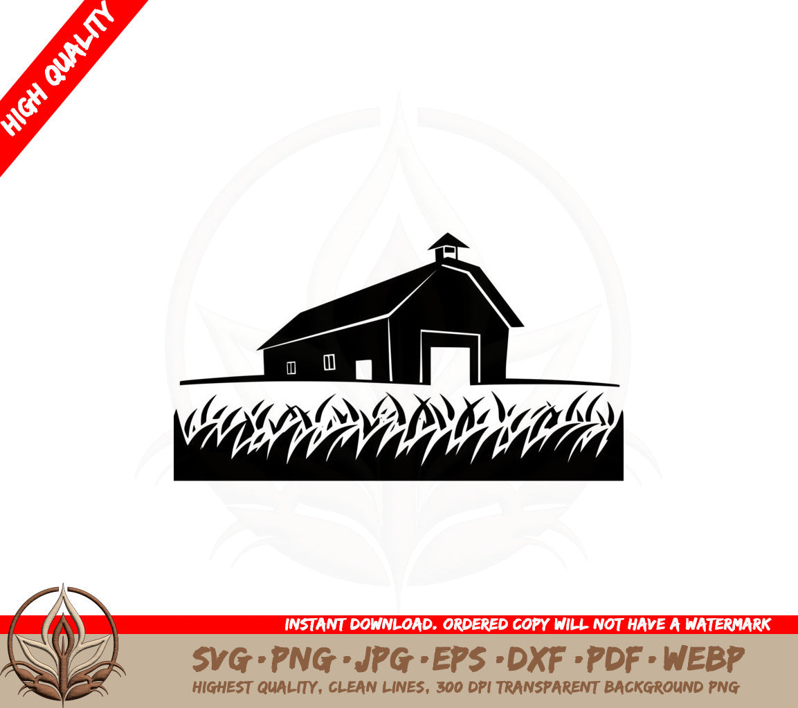 Barn in Field SVG 