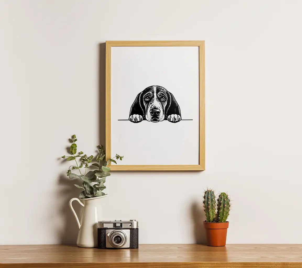 Basset Hound SVG -  Drawing with Paws in Front SVG