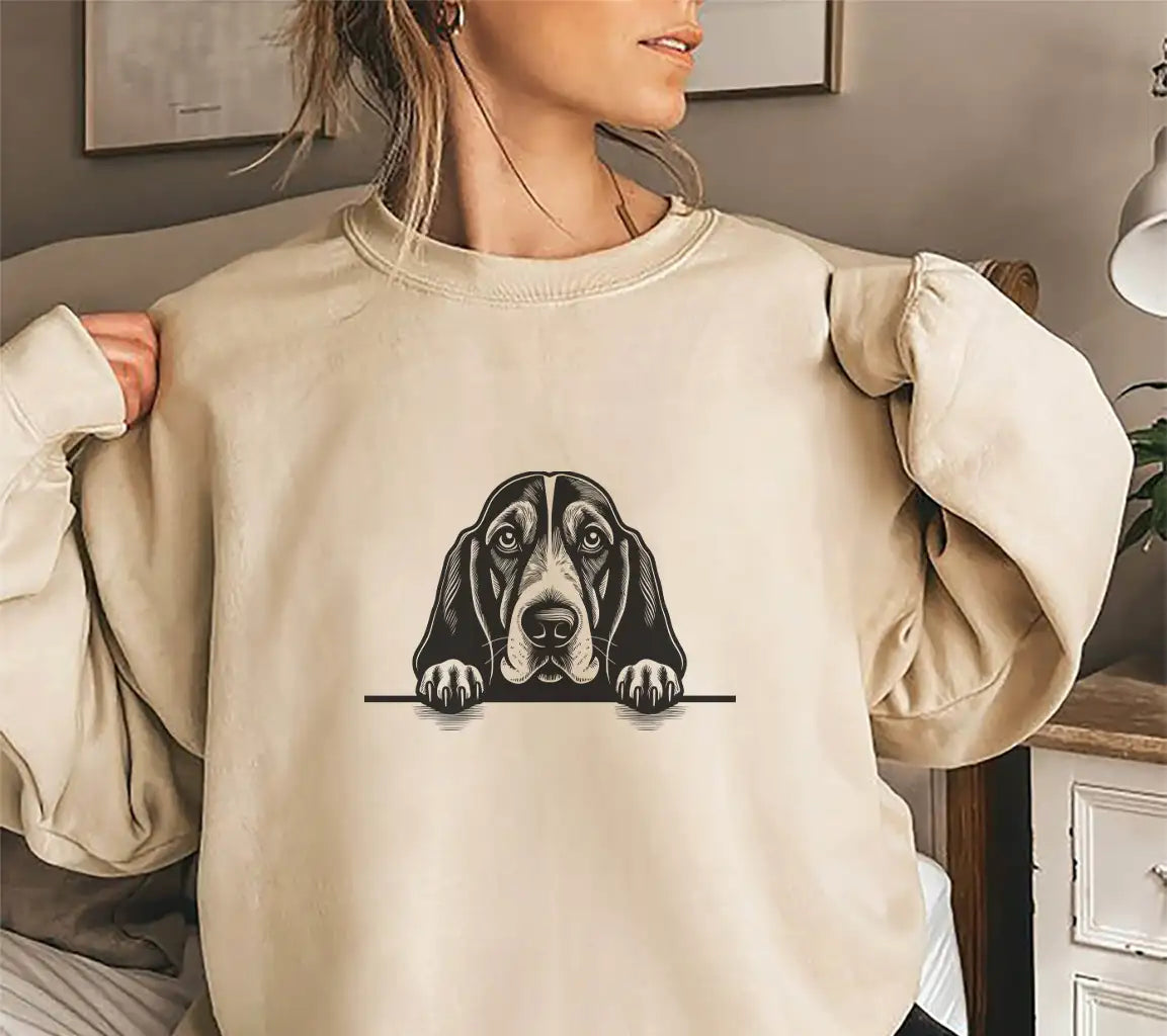 Basset Hound SVG -  Drawing with Paws in Front SVG