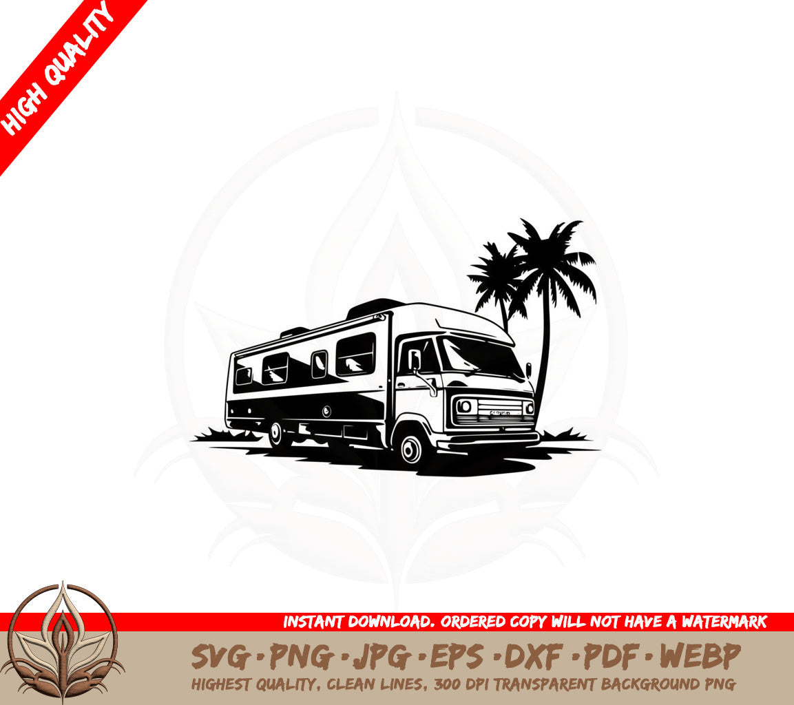 Beach Camper RV SVG Cut File  