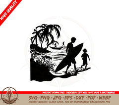Beach Day SVG PNG JPG AI PDF DXF EPS and WebP Digital Cut File 